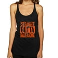 thumbnail image 1 of Straight Outta Baltimore BAL Fan | Fantasy Baseball Fans | Womens Sports Premium Tri-Blend Racerback Tank Top, Vintage Black, Large, 1 of 4