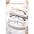 thumbnail image 6 of Slim Rectangular Metal Blue Light Blocking Glasses, Fashion Eyewear, 6 of 8