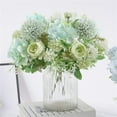 thumbnail image 3 of Artificial Silk Peony Bouquet 7 Heads Blue Fake Flowers Wedding Bridal Bouquet Valentines Day Home Party Table Decor, 3 of 3