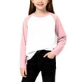 thumbnail image 1 of Cowsor T-Shirts Garçons Filles Décontractés Raglan Manches Longues Col Rond Bloc de Couleur Blouses Mignonnes Tops, 1 of 6