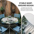 thumbnail image 2 of Green Snowman Christmas Round Tablecloth for 45-54 Inch Tables,Fitted Table Cover with Elastic Edge,Xmas Snowflake Eucalyptus Leaves Waterproof Outdoor Table Cloth Protector for Patio Garden Dinner, 2 of 9