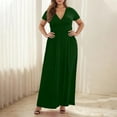 thumbnail image 5 of Lenago Plus Size Summer Dresses for Women 2025 Maxi Dress V-Neck Short Sleeve Dresses for Party Casual Summer Maxi Dresses for Women with Pockets, 5 of 9