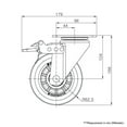 thumbnail image 4 of Carrymaster ACLMU-125SFB Medium-Duty Swivel Flange Brake Non-Leveling Caster, 4 of 4