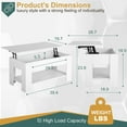 thumbnail image 2 of FDW 39" Lift Top Conference Room Table Storage Shelf, White, 2 of 7