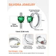 thumbnail image 4 of Pendientes de aro de plata de ley con piedras natales Silvora para mujer. Diamantes creados. Delicada joya de regalo para cumpleaños o Navidad, 4 of 8