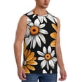 thumbnail image 2 of Daiia Yellow White Daisy Pattern Printed Men's Tank Tops,Casual Soft Sleeveless Gym Muscle Shirts Bodybuilding Tee-3X-Large, 2 of 8