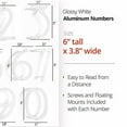 thumbnail image 2 of Floating Mount Shadow House Address Number, Modern Metal Numbers for Mailbox, Glossy White, 6", HH-SDW6-WHT-6, 2 of 5