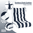 thumbnail image 2 of High Back Chair Cushions Set of 2, Adirondack Chair Cushion with Waterproof, Rocking Chair Cushion for Outdoor Patio, Garden Porch 45”x 22”x 4(navy white）, 2 of 7