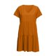 thumbnail image 1 of Qarigey Vestido de mujer, vestidos de verano de manga corta, poliéster, ocio, hasta la rodilla, ropa para mujer, Ruffes, ropa de trabajo de oficina Vestidos Marrón claro Qarigey AP012052-02, 1 of 6