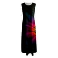 thumbnail image 4 of TSADFHJI Jupes Plissées pour Femmes Petites Femmes Été Décontracté Sans Manches Gilet Col Rond Papillon Dégradé Robe Longue Jupe m Rouge, 4 of 4