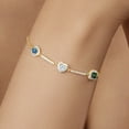 thumbnail image 4 of Gem Stone King 18K Yellow Gold Plated Silver Bracelet Persian Blue and White Moissanite (1.72 Cttw), 4 of 4