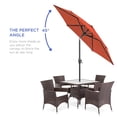 thumbnail image 4 of 7.5ft Heavy-Duty Round Umbrella, Outdoor Market Table Umbrella with 6-rib Steel Frame, Push Button, Easy Crank Lift for Balcony, Park, Poolside, Lawn, Garden, 4 of 5