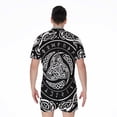 thumbnail image 2 of Viking Triple Horn Of Odin Short Sleeve Men'S Rompers, Vikings Casual Summer Jumpsuits Outfit, 2 of 4