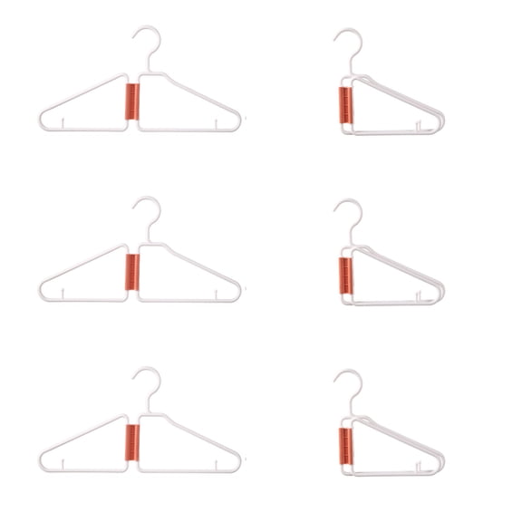 6 Pcs Foldable Clothes Hangers Plastic Collapsible Hangers, Portable Folding Clothes Hanger, Foldable Travel Hangers, Foldable Hangers for Travel, Cruise, Home, Bedroom, Dorm