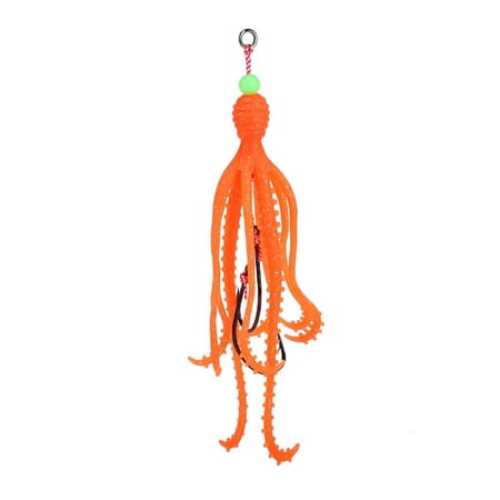 Youthyao Squid Skrit Lure 15cm 10g Sea Fishing Skirt Soft Lures with Double Barbed Hook Artificial Baits