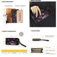 thumbnail image 2 of TSOVTHRID Skull Rose Flower Print Handbag with Wallet Set Black Tote Satchel Shoulder Purse with Matching Wristlet Wallet PU Leather Top Handle Handbag with Coin Purses, 2 of 7