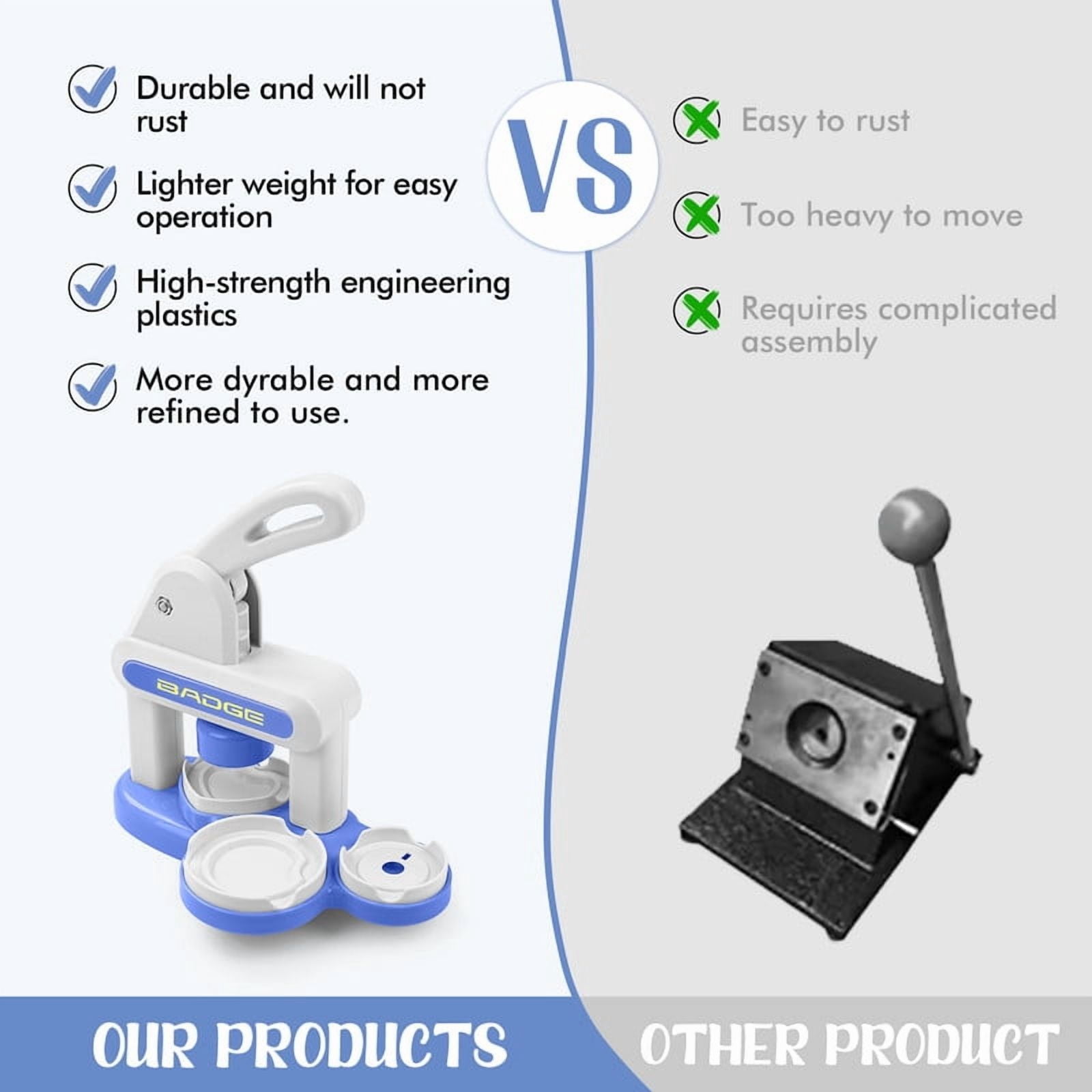 Button Maker Machine Installation-Free DIY Button Pin Maker Machine Badge Press Machine Blue