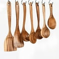 thumbnail image 5 of Xyer Non-Stick Teakwood Wooden Spatula Spoon Household Kitchen Utensils Kitchenware, 5 of 10