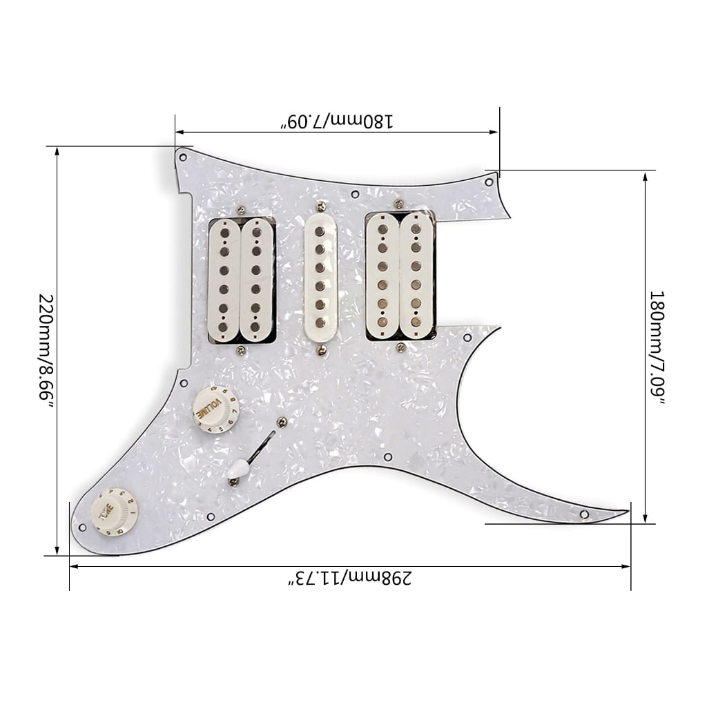 9 Holes Loaded Prewired Guitar Pickguard Guard Plate with HSH Pickups for Guitar Strings Parts and Installation Tool Set