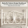 thumbnail image 5 of EBERY Twin Size Metal Bed Frame with Butterfly Pattern Design Headboard & Footboard, Underbed Storage, White, 5 of 9