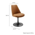 thumbnail image 4 of Modway Lippa Vegan Leather Upholstered Swivel Dining Chair in Black Tan, 4 of 10