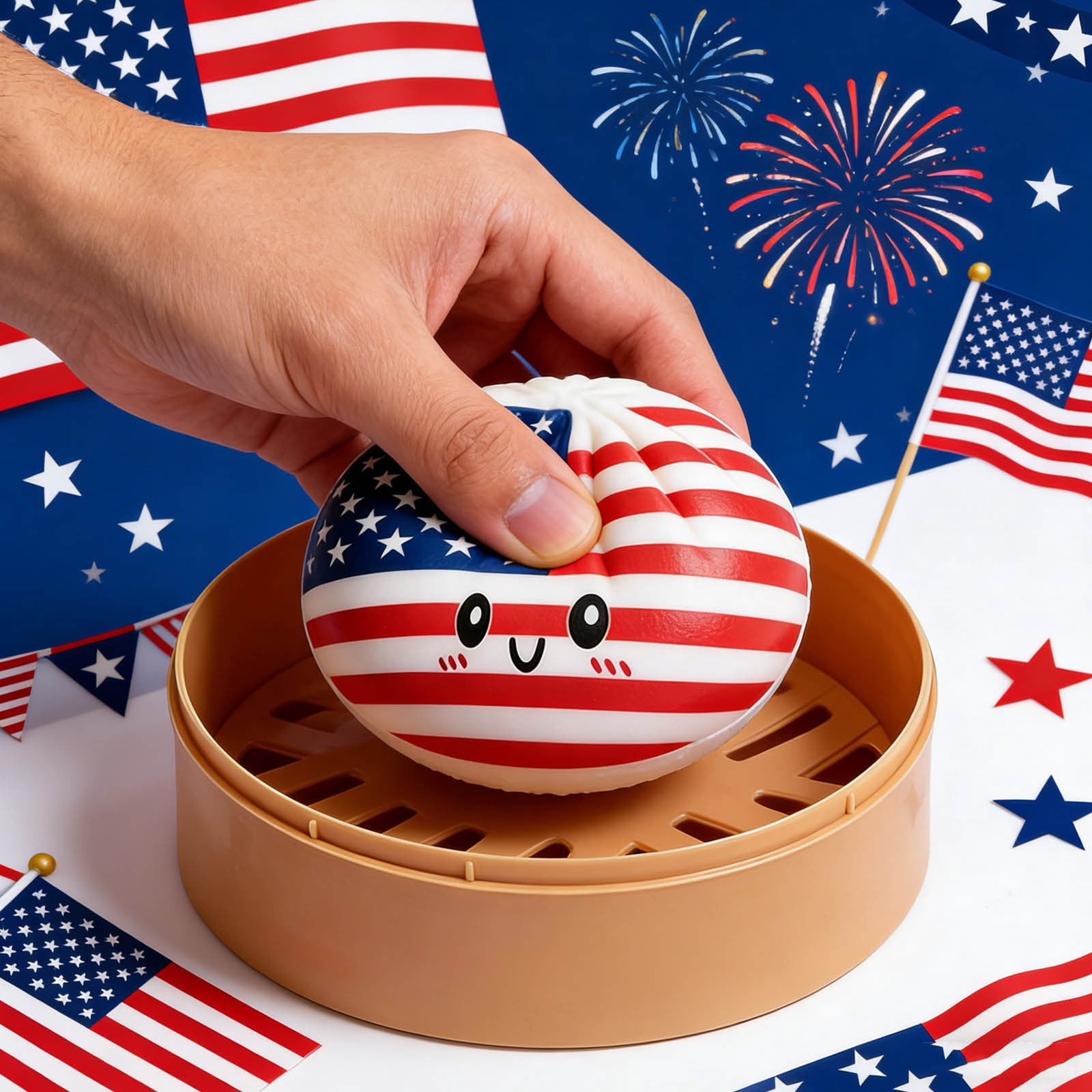 250th Anniversary Patriotic Dumpling Stress Relieving, 4th of July Decompression Dough, American Flag Dumplings Fidget Toys, Memorial Day Decor Gifts for Adults