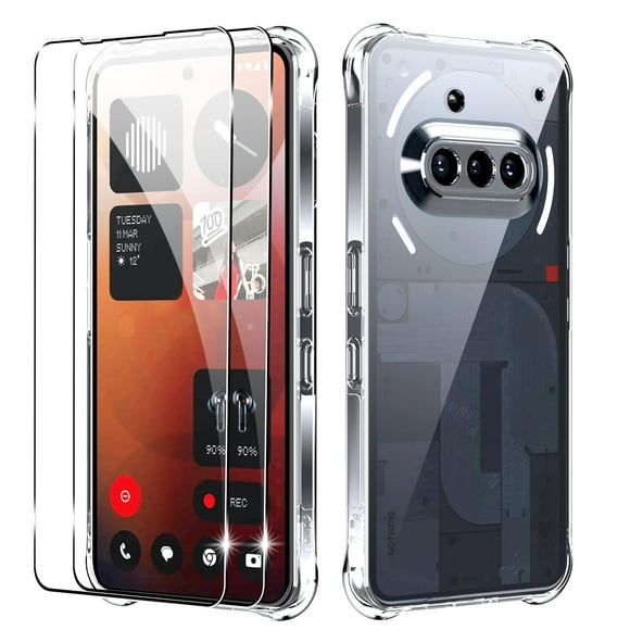 Funda para teléfono + 2 protectores de pantalla de vidrio templado para Nothing 3a