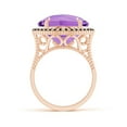 thumbnail image 2 of ANGARA Natural Claw-Set Cushion 8 ct Amethyst Halo Ring with Filigree in 14K Rose Gold for Women (Size-13mm) | February Birthstone, Anniversary, Jewelry Gift for Women | Natural Amethyst Ring, 2 of 8