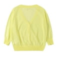 thumbnail image 5 of Zwiiyzr 18M-7Y Baby Girls Knitted Cardigan Solid Color Thin Button Up Sweater Toddler Long Sleeve Jacket Outerwear Yellow, 5 of 9