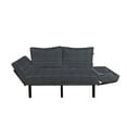 thumbnail image 2 of Pinstripe Futon Couch, Monochrome Black and White Design White Thin Uneven Lines on Dark Backdrop, Daybed with Metal Frame Upholstered Sofa for Living Dorm, Loveseat, Black and White, by Ambesonne, 2 of 4