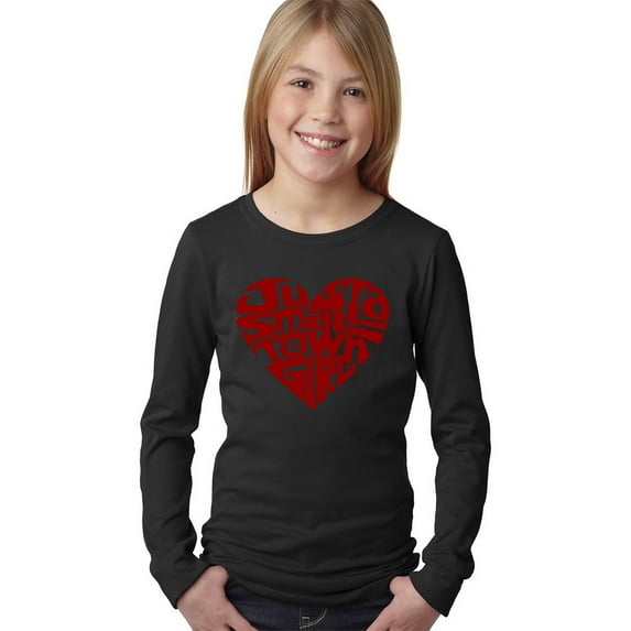 Girl's Word Art Long Sleeve - Just a Small Town Girl