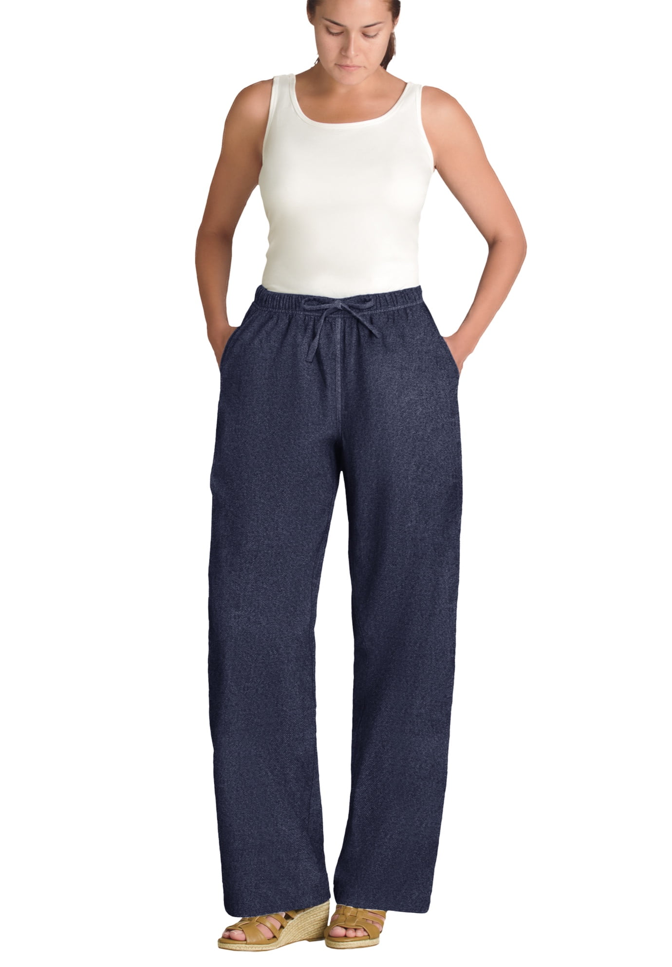 plus size chambray pants