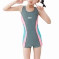 thumbnail image 4 of Mceream Girls Swimsuit One Piece Boyleg Bathing Suit Full Coverage Rash Guard Bathing Suit Teen Practice Swimwear with UPF 50+ Size 4-14, 4 of 6