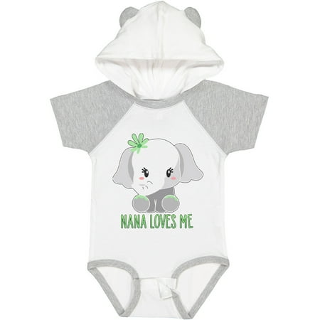 

Inktastic Nana Loves Me- Cute Elephant Gift Baby Boy or Baby Girl Bodysuit