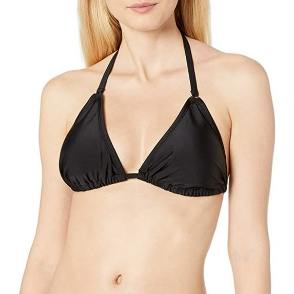 Smart & Sexy Women's Triangle Bikini Top, Black, Large