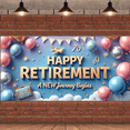 thumbnail image 5 of Decorative Design Happy Retirement Banner Colorful Balloons Celebration Backdrop for Retirement Party Indoor Decoration Event Celebration, 5 of 7