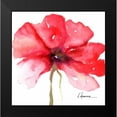 thumbnail image 2 of May 12x12 Black Modern Framed Museum Art Print Titled - Floral in Red, 2 of 5