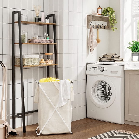 HOOBRO Over the Toilet Cabinet Metal 3-Tier Bathroom Storage Shelf Rustic Brown