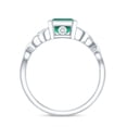 thumbnail image 2 of Rosec Jewels Created Emerald Solitaire Ring with Diamond for Women - Celtic Knot Ring (6X8 mm), 18K White Gold, US 7.00, 2 of 8