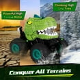 thumbnail image 4 of Drefirsa Remote Control Dinosaur Car for Boys Age 4-12, Dino Monster Truck Toy with Light, Music, Mist, and Stunt, 4 of 8
