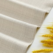 Curtainking Beige Kitchen Curtains 36 inch Linen Textured Cafe Curtains for Bathroom Farmhouse Light Filtering Tier Curtains Rod Pocket 2 Panels