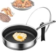 thumbnail image 1 of Sartén de acero inoxidable con tapa para cocinar wok, sartén de inducción, fácil de limpiar, resistente sartén antiadherente con forma de panal para cocina a gas 30 centimetros, 1 of 8