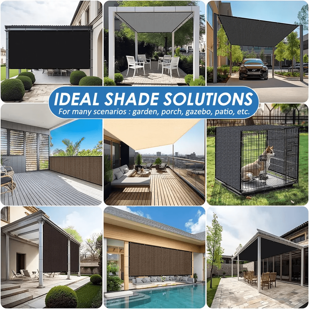 Sun Shade Cloth with Grommets, Privacy Screen Pergola Mesh Cover,  90% UV Protection for Outdoor Canopy Patio Garden