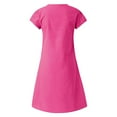 thumbnail image 5 of CHOK Robe Grande Taille pour Femmes Mode Ample Col en V Été Manches Courtes Coton et Lin Robe Noire P en Liquidation, 5 of 5