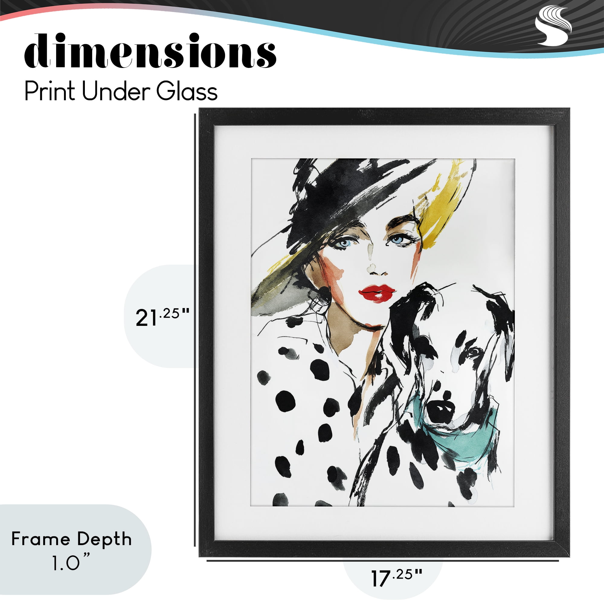 Stupell Industries Trendy Dalmatian Muse Black Framed Print Under Glass, design by Svetlana Aleynikova