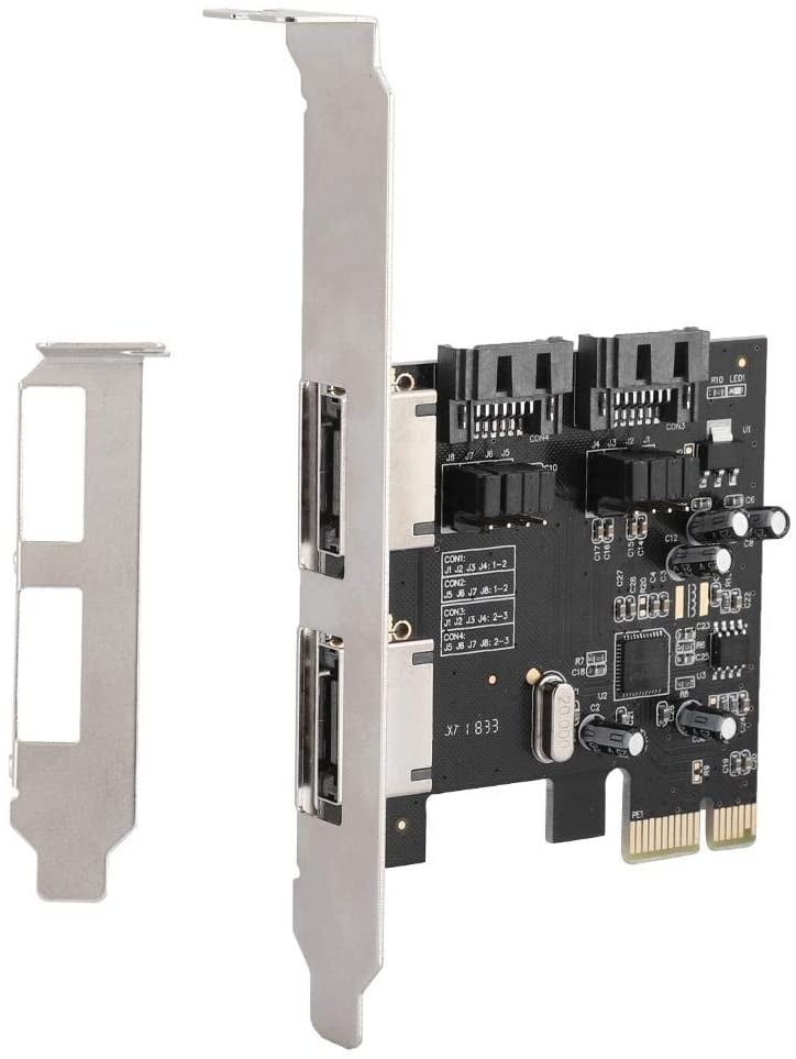 PCIE Express to 4Port Sata/ESATA Riser Adapter Card w/Serial ATA