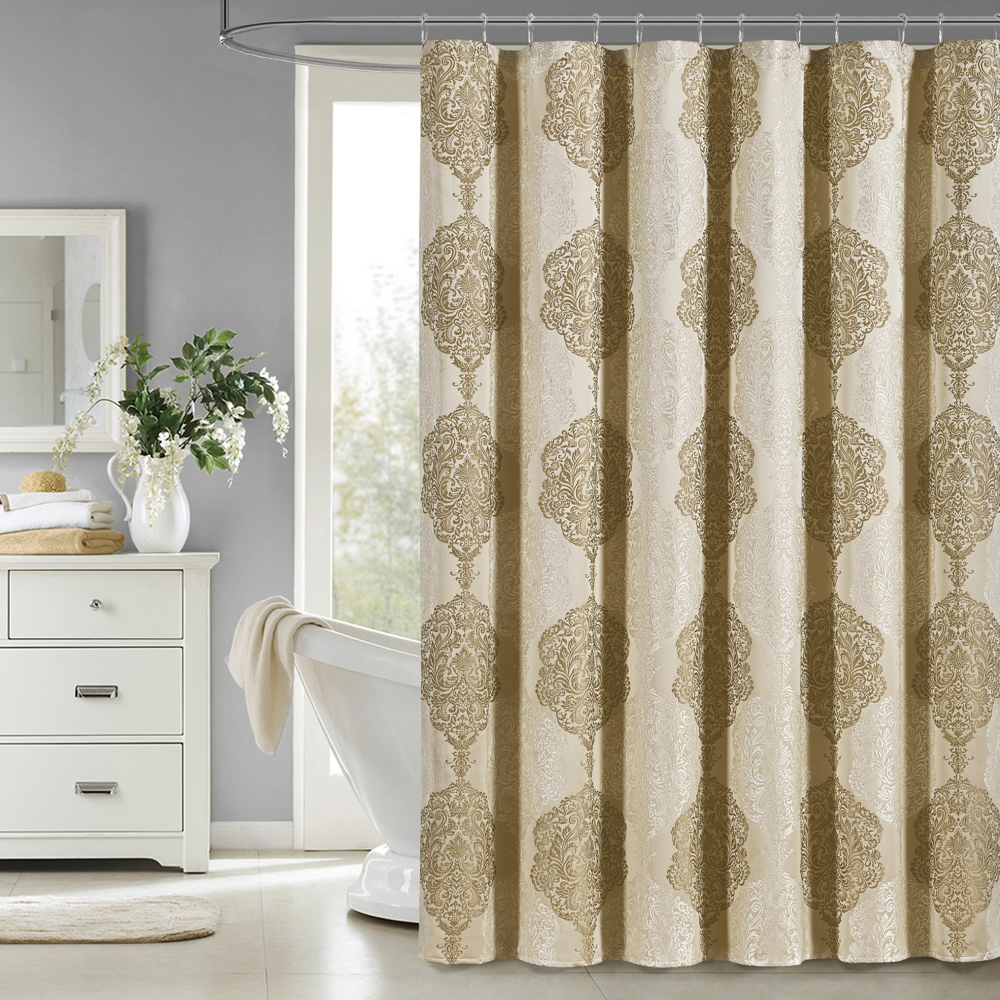 Five Queens Court Courtney Woven Jacquard Shower Curtain