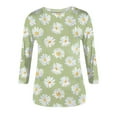 thumbnail image 2 of Red Long Sleeve Shirt Women 3/4 Sleeve Spring Park Womens Tunic Cool Soft Crew Neck, 2 of 4