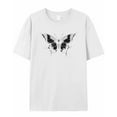 thumbnail image 5 of T Shirts for Women Short Sleeve Cotton Crewneck T-Shirt, Butterfly Streetwear Y2K Retro Graffiti Tee Tops Casual Basic T-Shirts, XS-5XL White S, 5 of 7