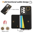 thumbnail image 2 of ELEHOLD Case for Samsung Galaxy A73 5G, Zipper Leather Wallet Case with Card Holder Stand,Black, 2 of 6